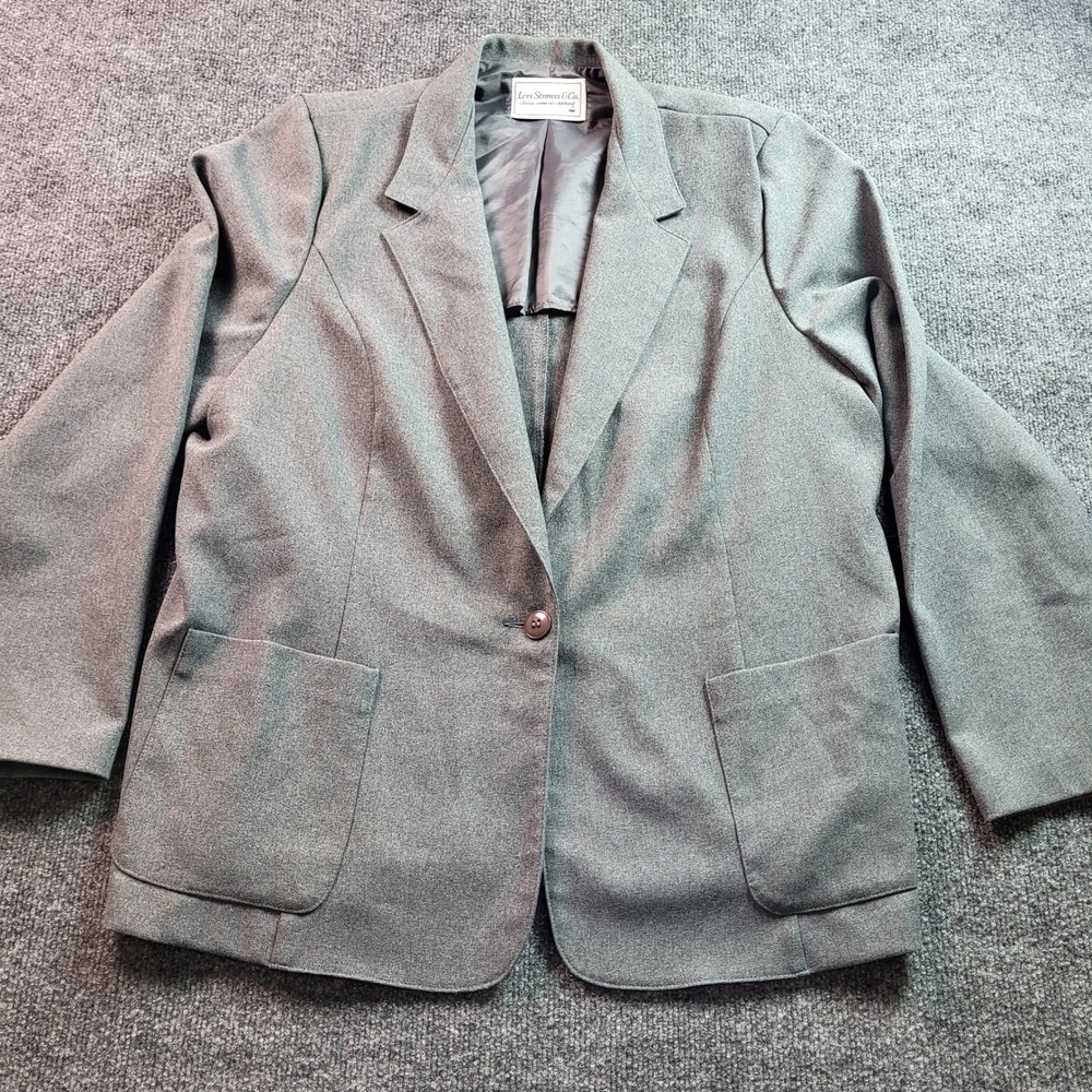 Levi Strauss & Co. Women's Gray Blazer Size 44 Classic‎ Single Button Career